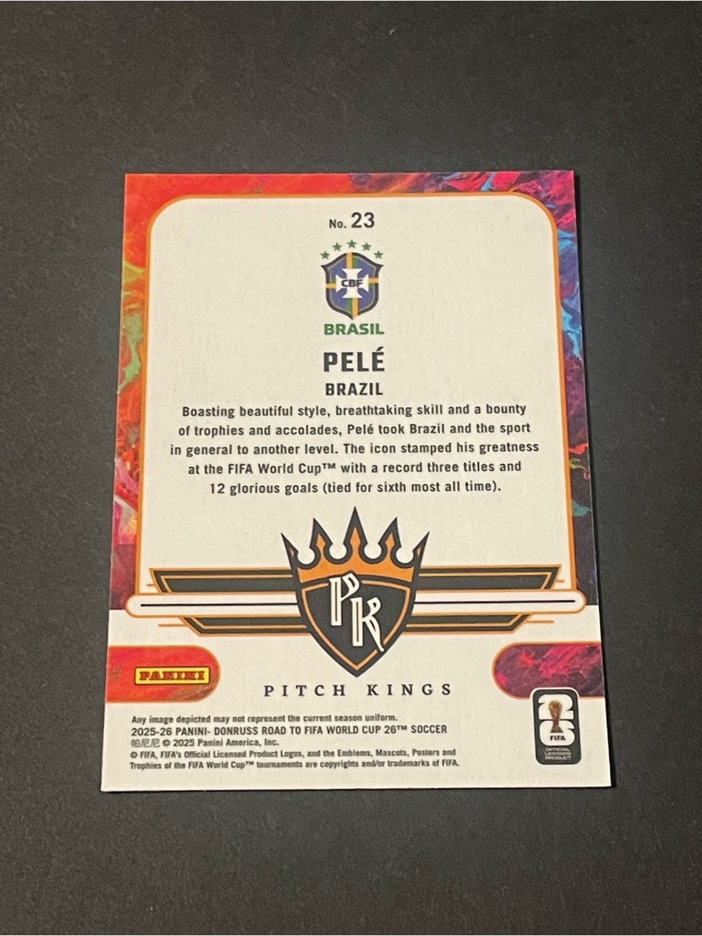 2025/26 Panini Donruss Road to FIFA World Cup Pitch Kings Pele Brazil Card - Picture 2 of 6